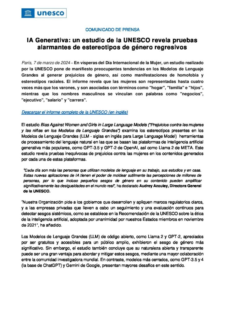 IA generativa UNESCO