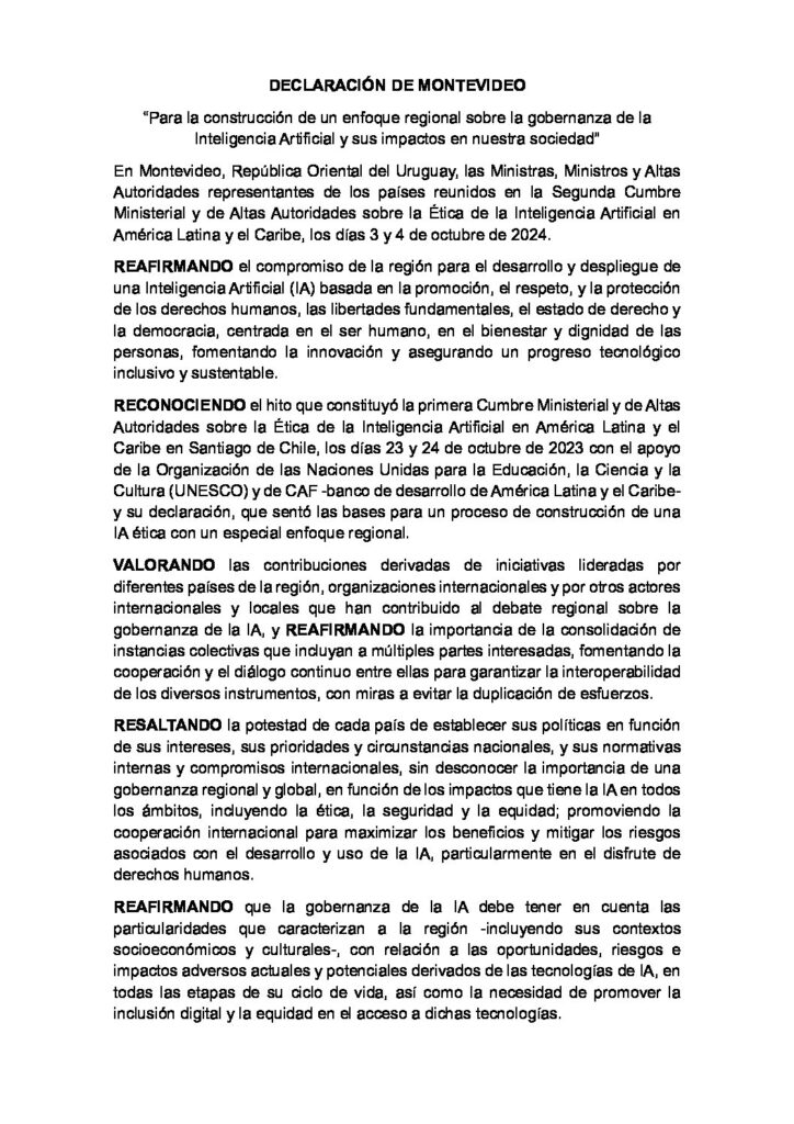 Declaración de Montevideo 2024